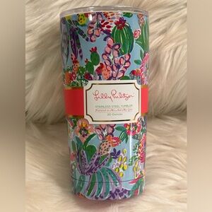 Lilly Pulitzer Me And My Zesty Floral Double Wall Stainless Steel Tumbler 20 oz